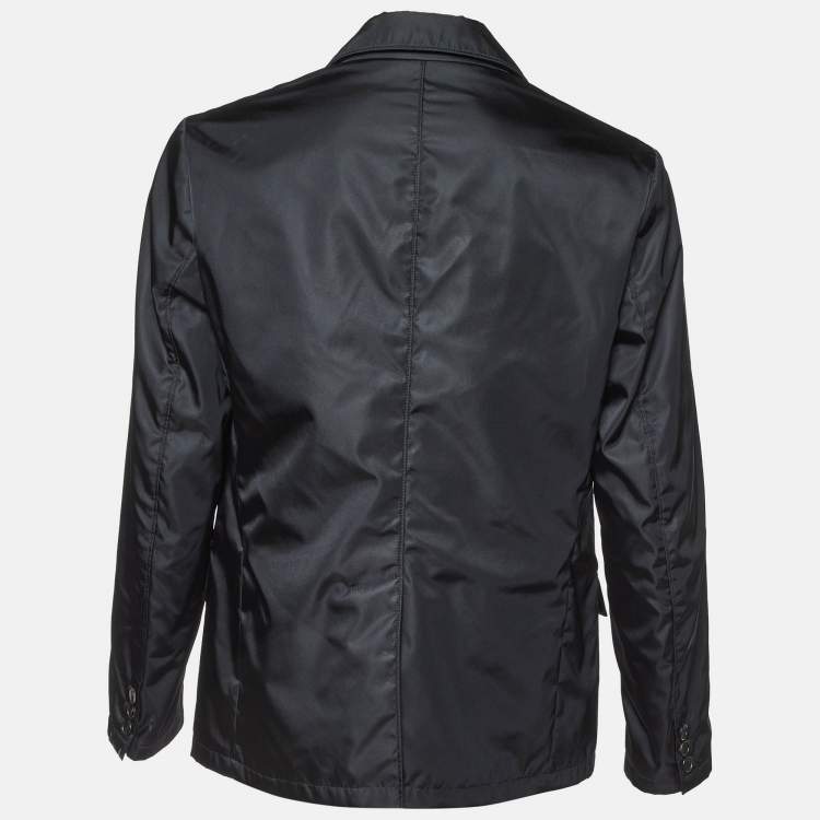 Pre Owned Prada Black Re-Nylon Single Breasted Blazer XL