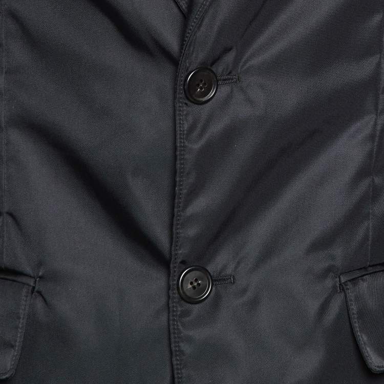 Pre Owned Prada Black Re-Nylon Single Breasted Blazer XL