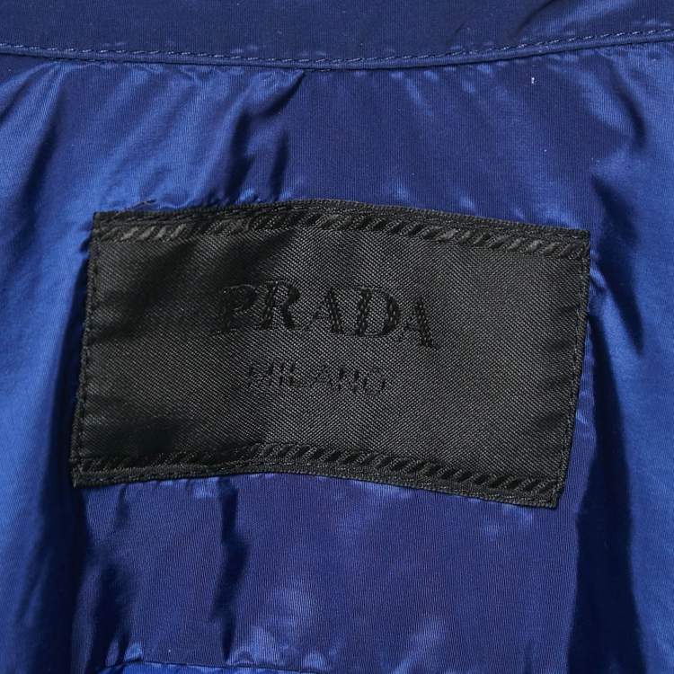 Pre Owned Prada Blue Logo Triangle Re-Nylon Shirt and Shorts Set M