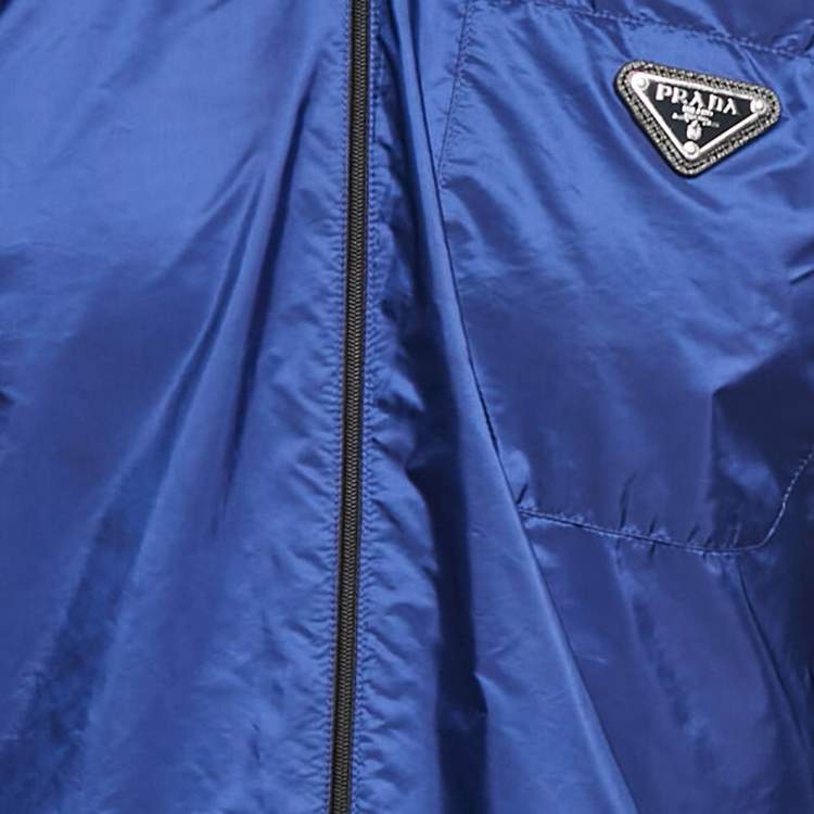 Pre Owned Prada Blue Logo Triangle Re-Nylon Shirt and Shorts Set M