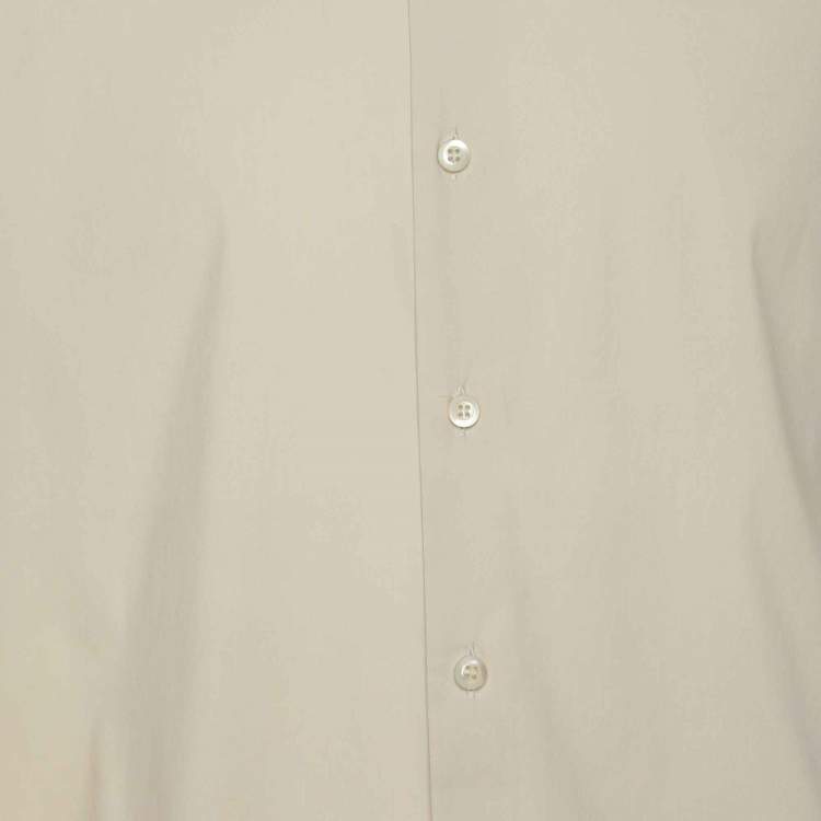 Pre Owned Prada Cream Stretch Cotton Button Front Shirt XL