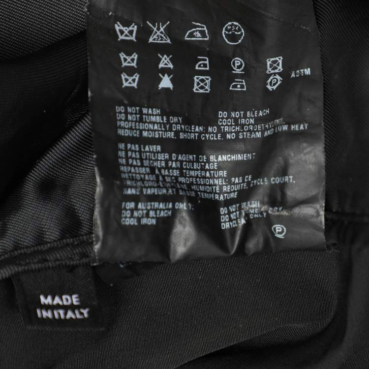 Pre Owned Prada Black Synthetic Zip Front Jacket M