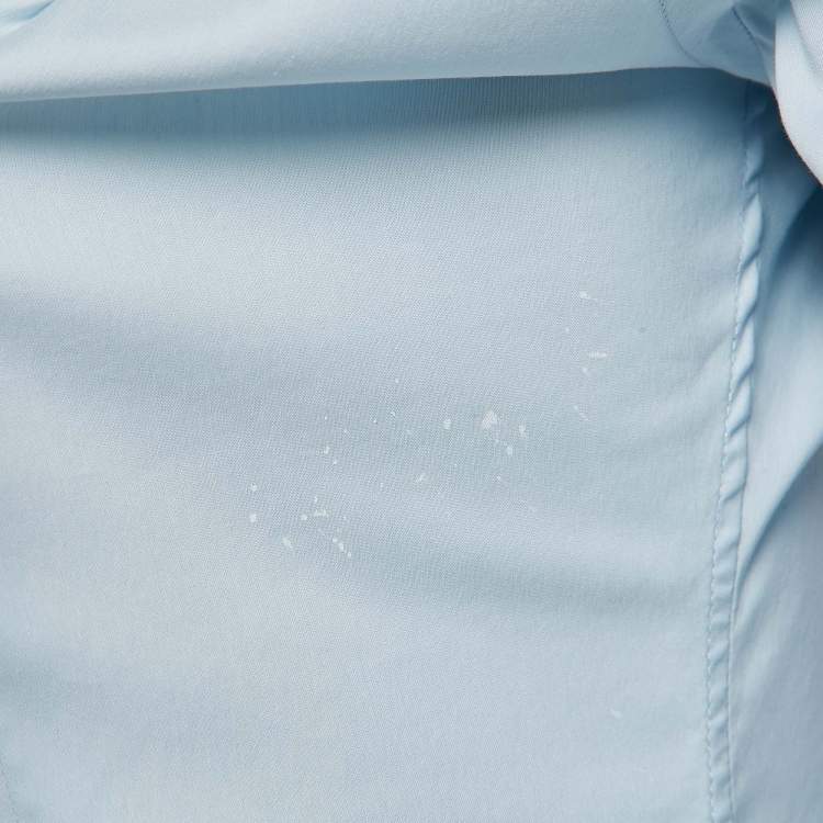 Pre Owned Prada Light Blue Stretch Cotton Button Front Shirt M