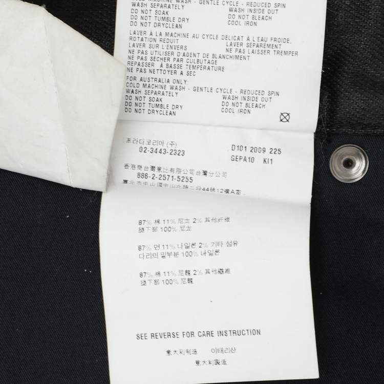 Pre Owned Prada Indigo Blue Cotton Blend Tapered Fit Pants L