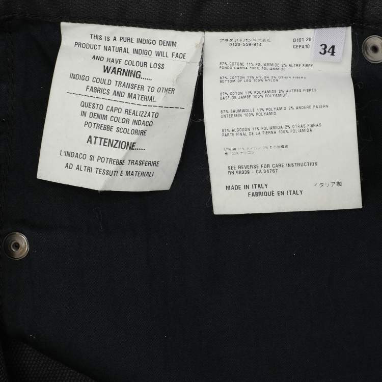 Pre Owned Prada Indigo Blue Cotton Blend Tapered Fit Pants L