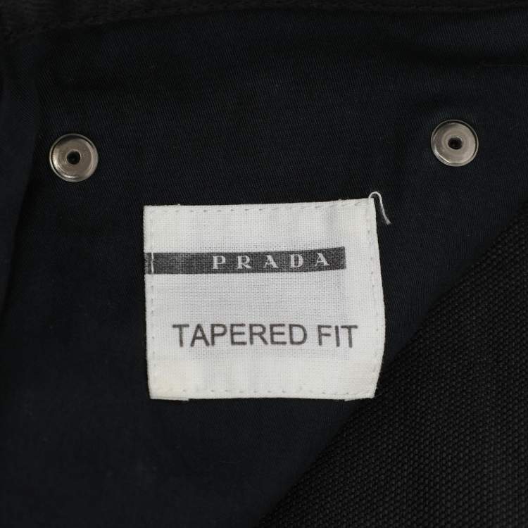 Pre Owned Prada Indigo Blue Cotton Blend Tapered Fit Pants L