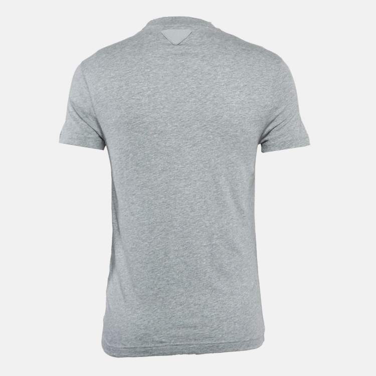 Pre Owned Prada Grey Cotton Crew Neck T-Shirt XS
