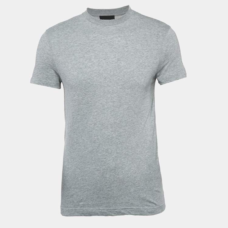 Pre Owned Prada Grey Cotton Crew Neck T-Shirt XS