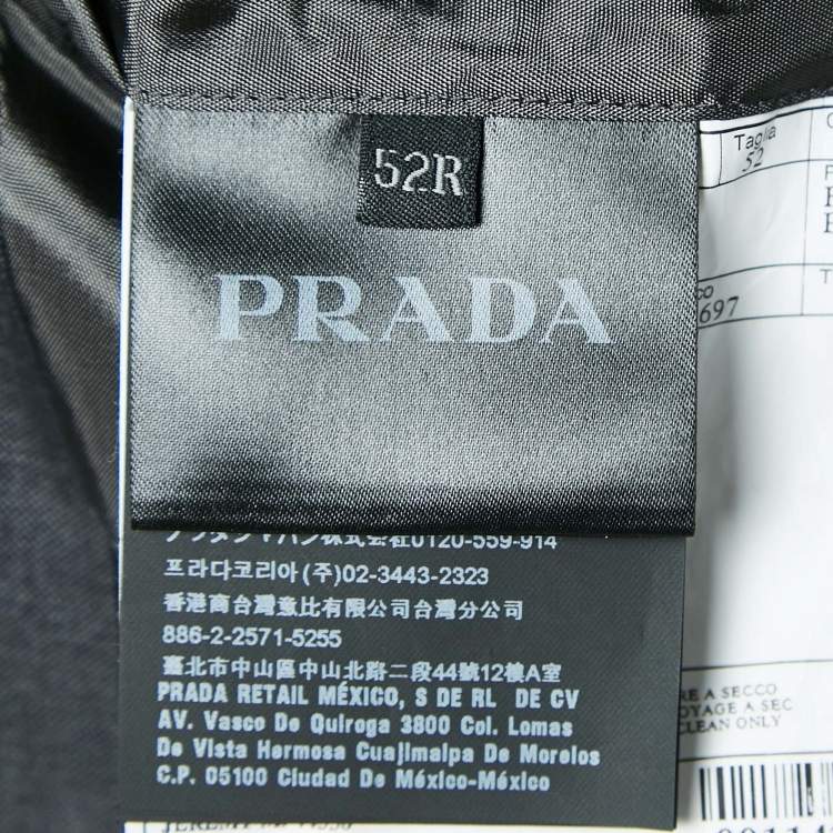Pre Owned Prada Grey Wool Regular Fit Pants Suit XL