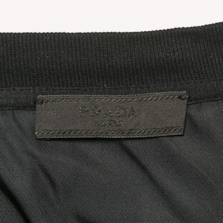 Pre Owned Prada Black Jersey and Re-Nylon Pocket Detail T-Shirt L