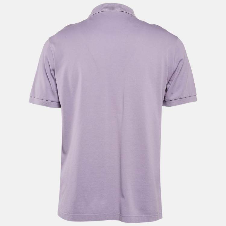 Pre Owned Prada Purple Cotton Pique Polo T-Shirt L