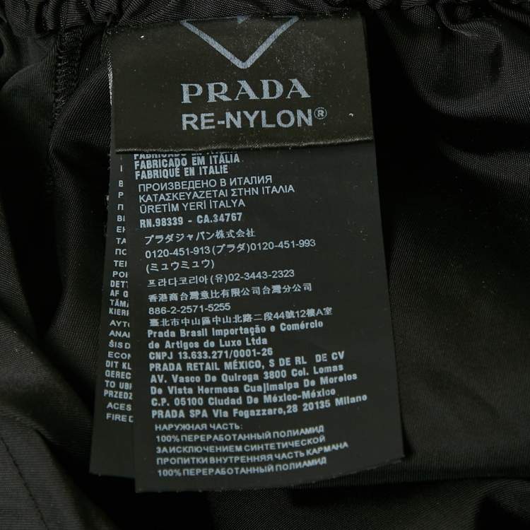 Pre Owned Prada Black Re-Nylon Bermuda Shorts S