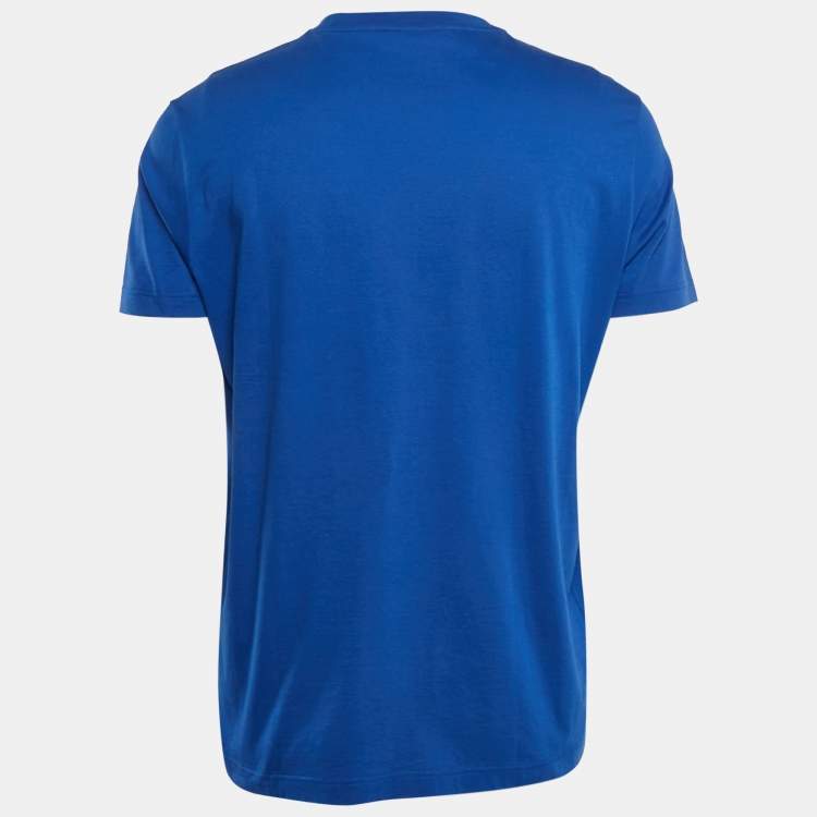 Pre Owned Prada Blue Jersey Crew Neck T-Shirt XL