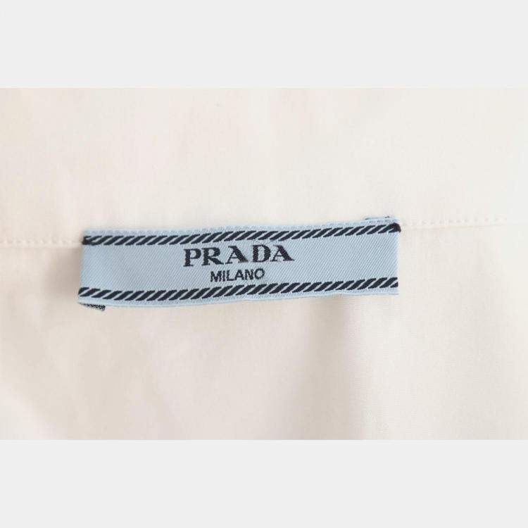 Pre Owned Prada White Cotton Button-Up Shirt EU 38