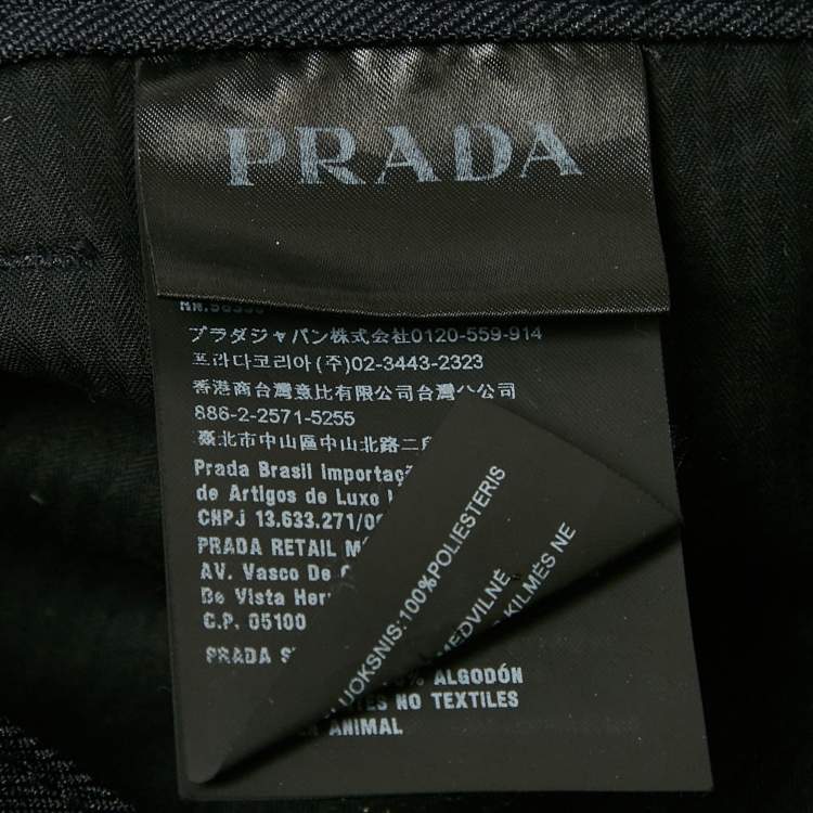 Pre Owned Prada Navy Blue Gabardine Trousers M