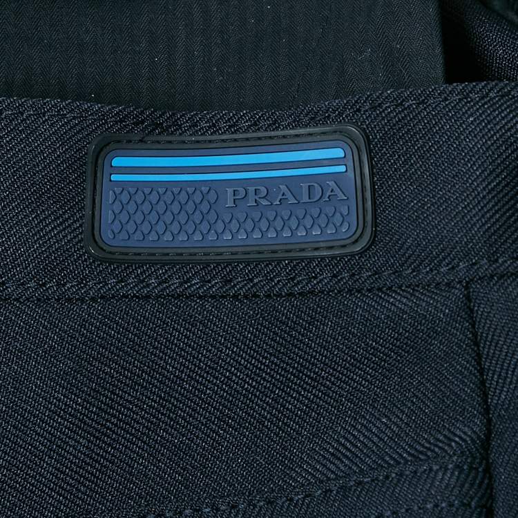Pre Owned Prada Navy Blue Gabardine Trousers M