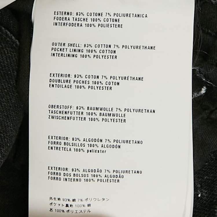 Pre Owned Prada Black Faded Denim Skinny Jeans Waist 36"