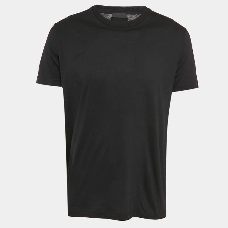 Pre Owned Prada Black Jersey Crewneck T-Shirt XL