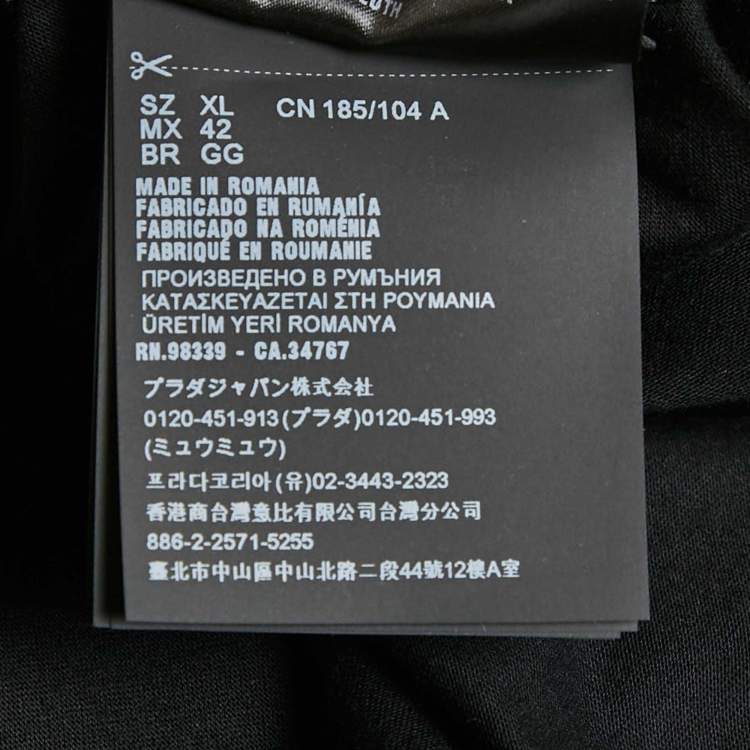 Pre Owned Prada Black Jersey Crewneck T-Shirt XL