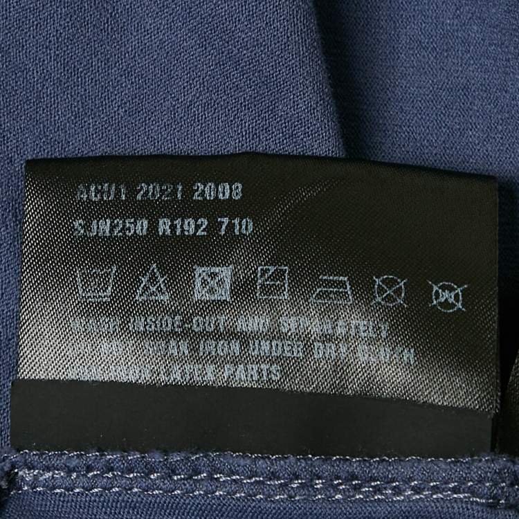 Pre Owned Prada Blue Knit Pocket Detail Crew Neck T-Shirt S