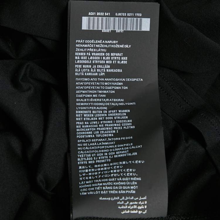 Pre Owned Prada Black Jersey and Re-Nylon Patch Pocket Detail Polo T-Shirt L