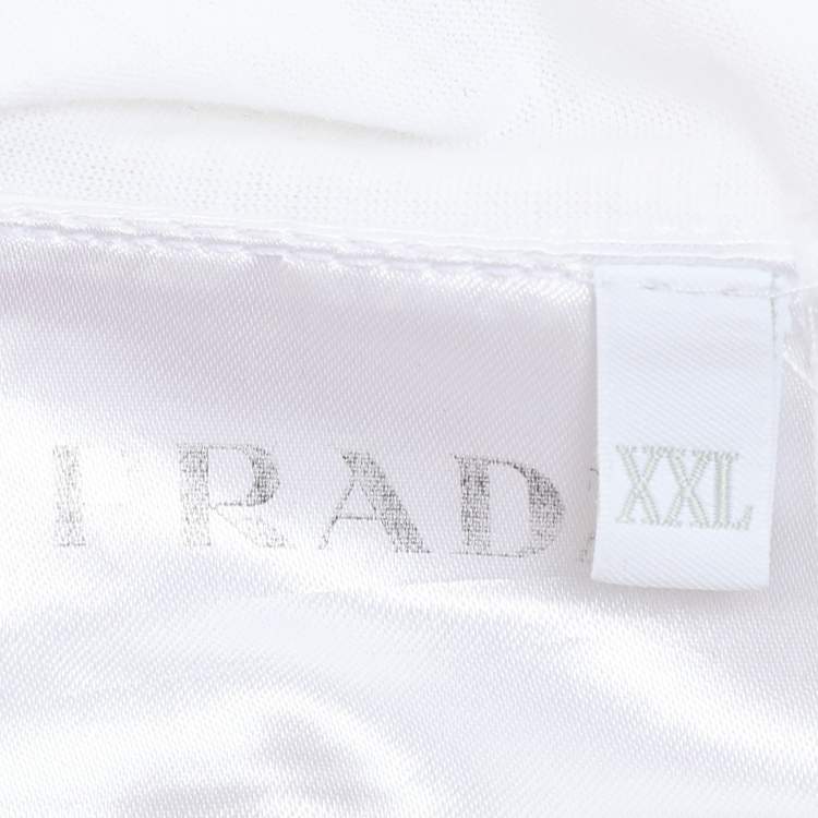 Pre Owned Prada White Cotton Prada Acronym T-shirt XXL