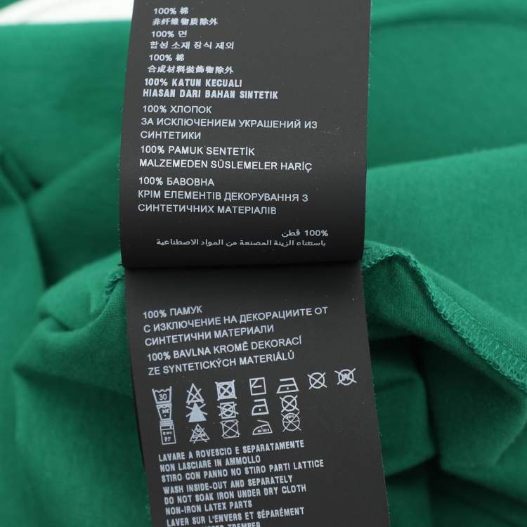Pre Owned Prada Green Cotton Patch Detail T-Shirt XL