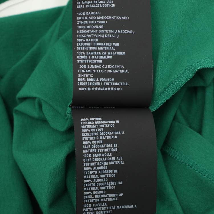 Pre Owned Prada Green Cotton Patch Detail T-Shirt XL
