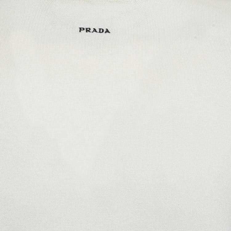 Pre Owned Prada Off-White Cashmere Turtle Neck Long Sleeve Sweater S