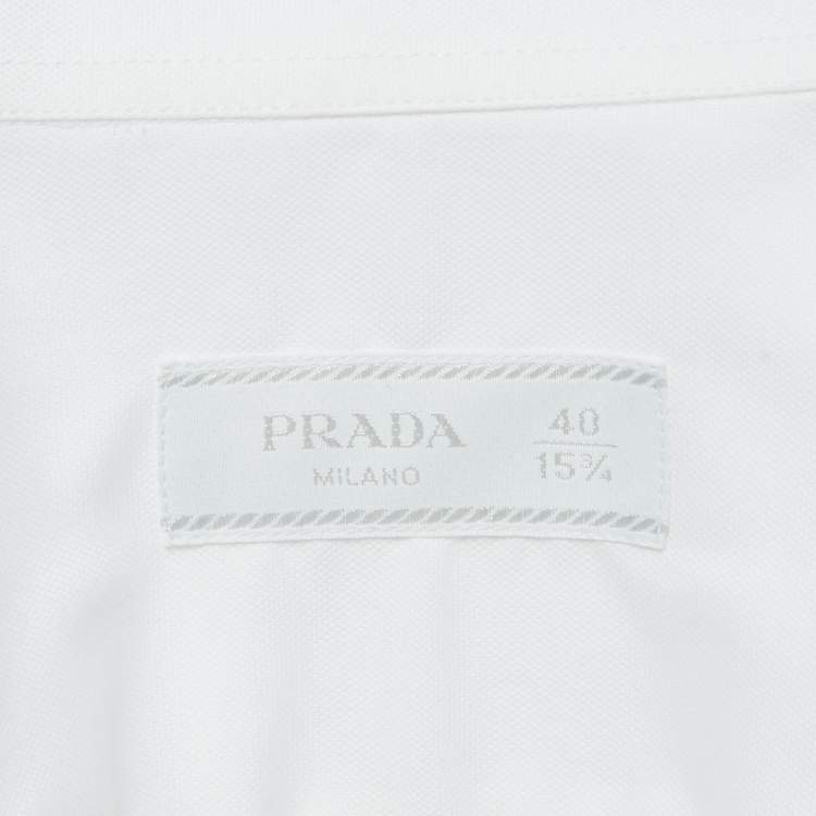 Pre Owned Prada White Cotton Long Sleeve Shirt M