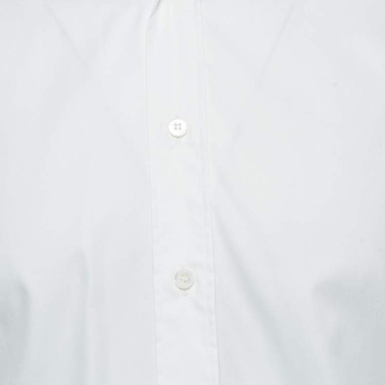 Pre Owned Prada White Cotton Long Sleeve Shirt M