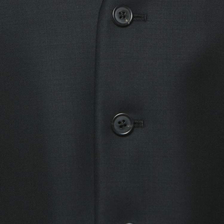 Pre Owned Prada Black Wool and Satin Vest M
