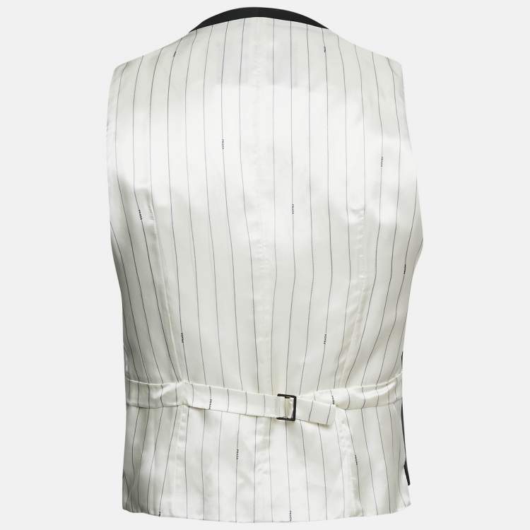 Pre Owned Prada Black Wool and Satin Vest M