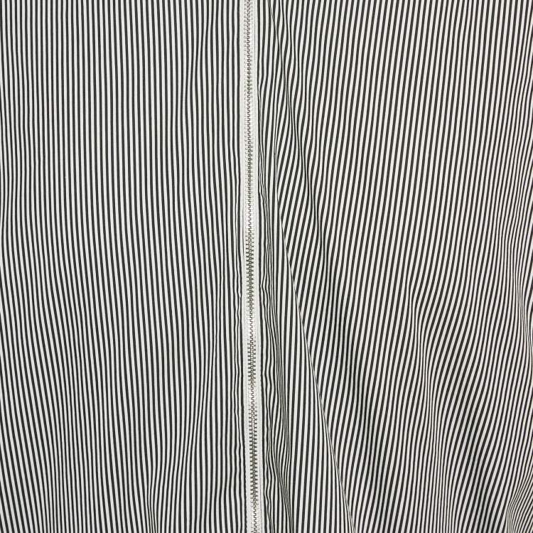 Pre Owned Prada Black/White Striped Cotton Zip-Up Shirt S