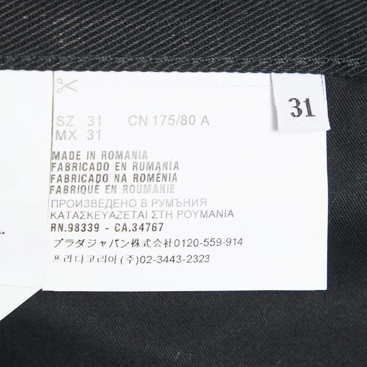 Pre Owned Prada Black Denim Regular Fit Jeans M Waist 32"