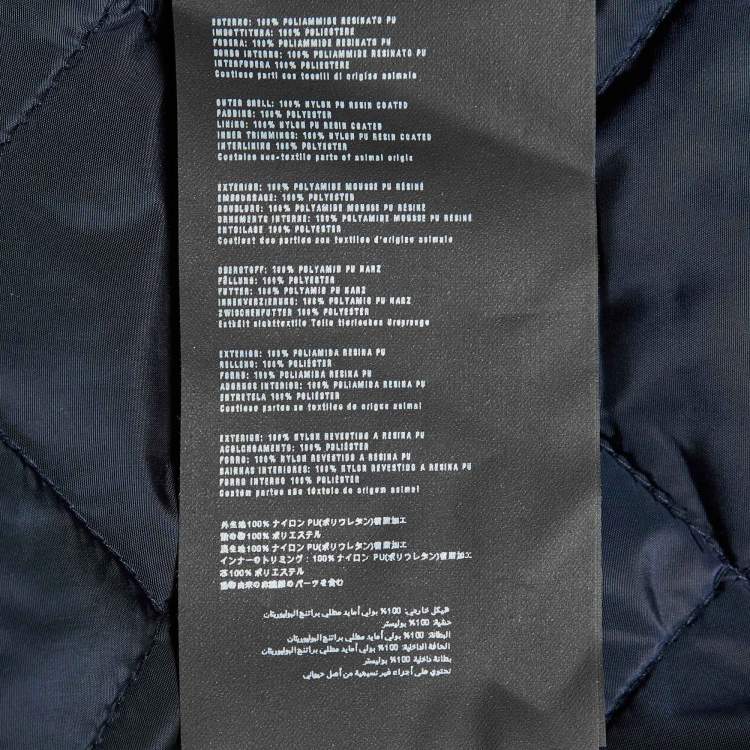 Pre Owned Prada Navy Blue Nylon Quilted Zip Up Jacket XL