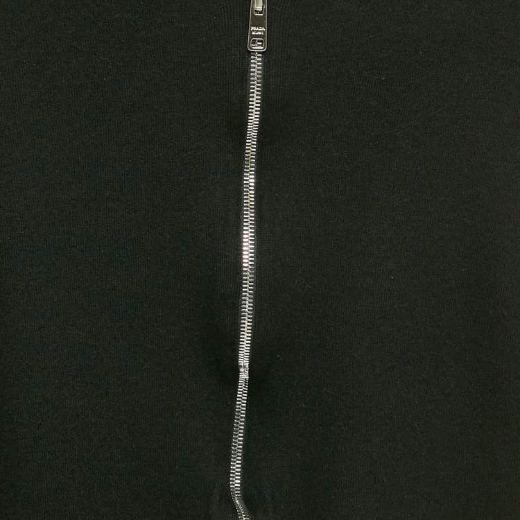 Pre Owned Prada Black Wool Zip-Up Jacket M