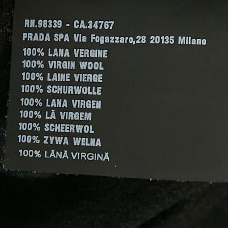 Pre Owned Prada Black Wool Zip-Up Jacket M