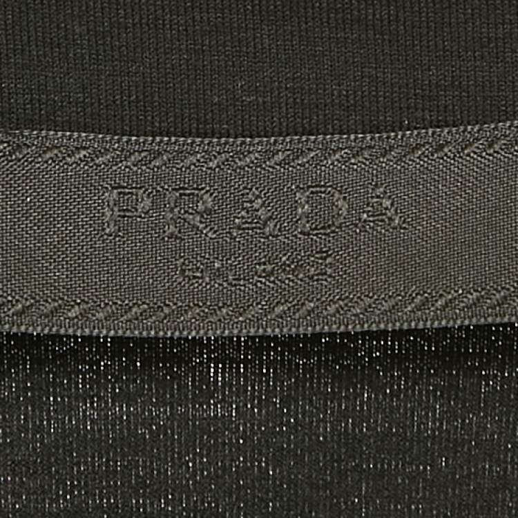 Pre Owned Prada Black Logo Embroidered Cotton Polo T-Shirt XL