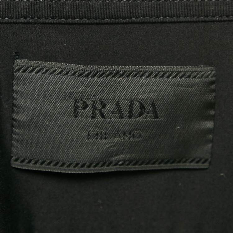 Pre Owned Prada Black Cotton Pocket Detail Polo T-Shirt XL