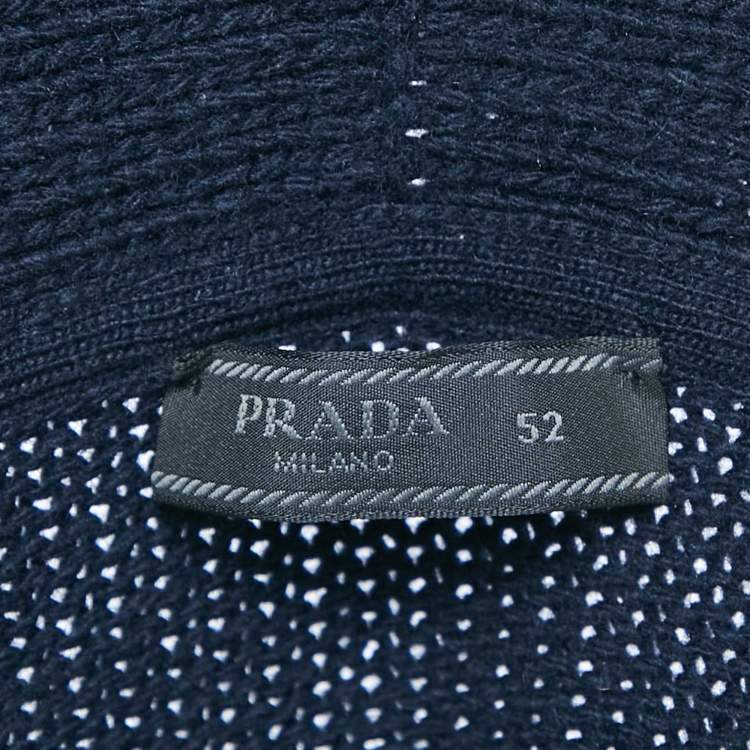مملوكة مسبقًا Prada Navy Blue Wool Knit Cardigan XL