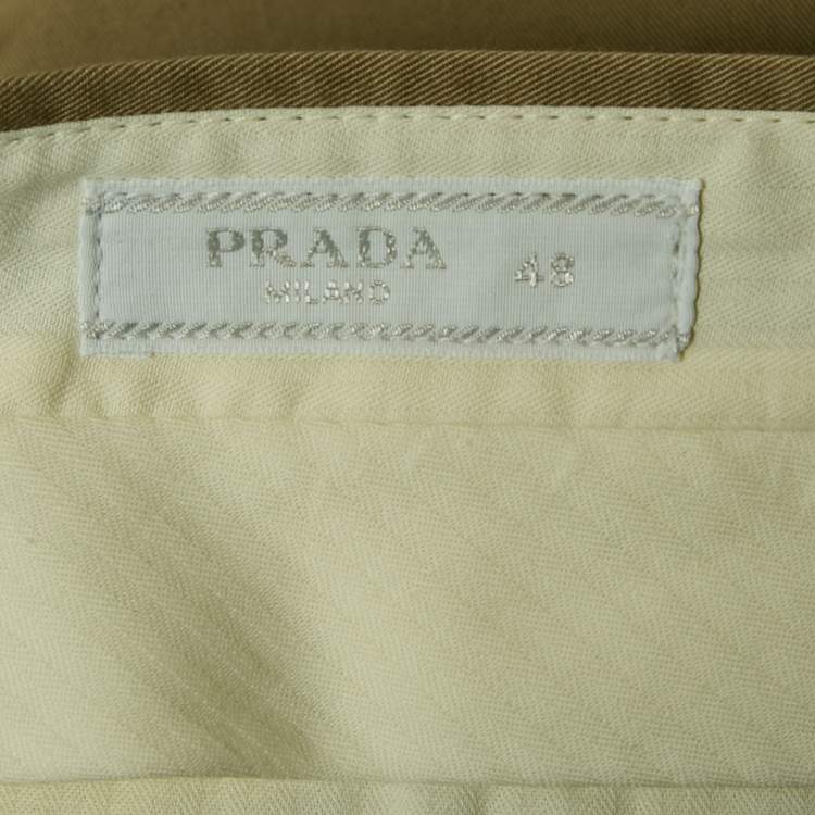 Pre Owned Prada Beige Gabardine Formal Trousers M