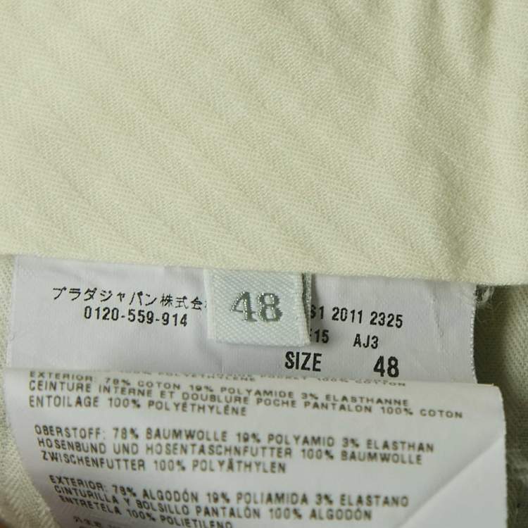 Pre Owned Prada Grey Cotton Formal Trousers M Waist 32"