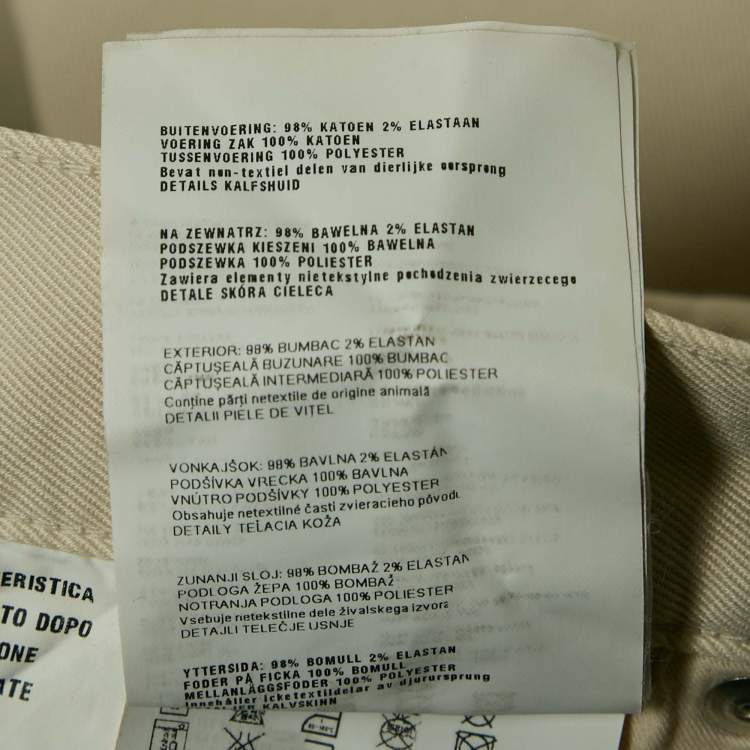 Pre Owned Prada Beige Cotton Drill Regular Fit Trousers M