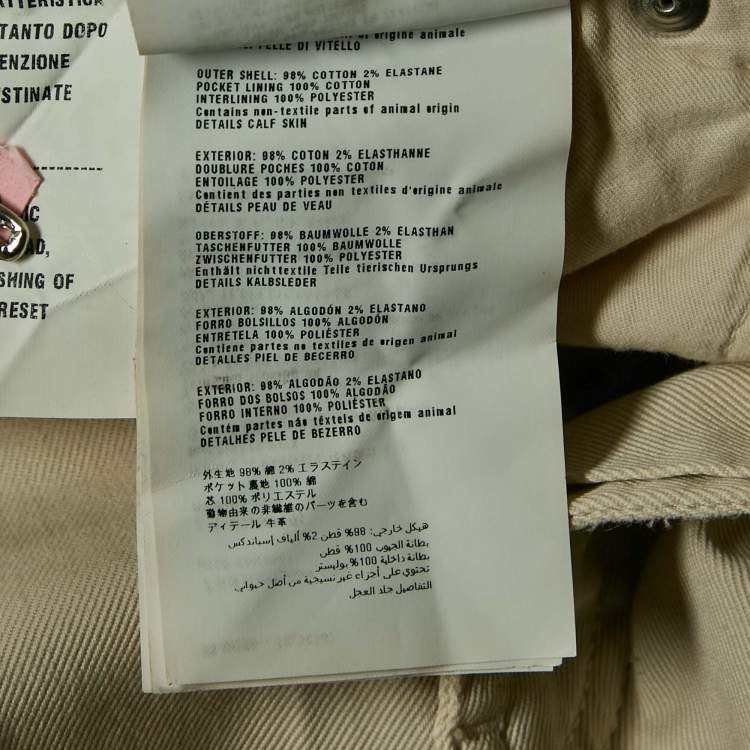 Pre Owned Prada Beige Cotton Drill Regular Fit Trousers M