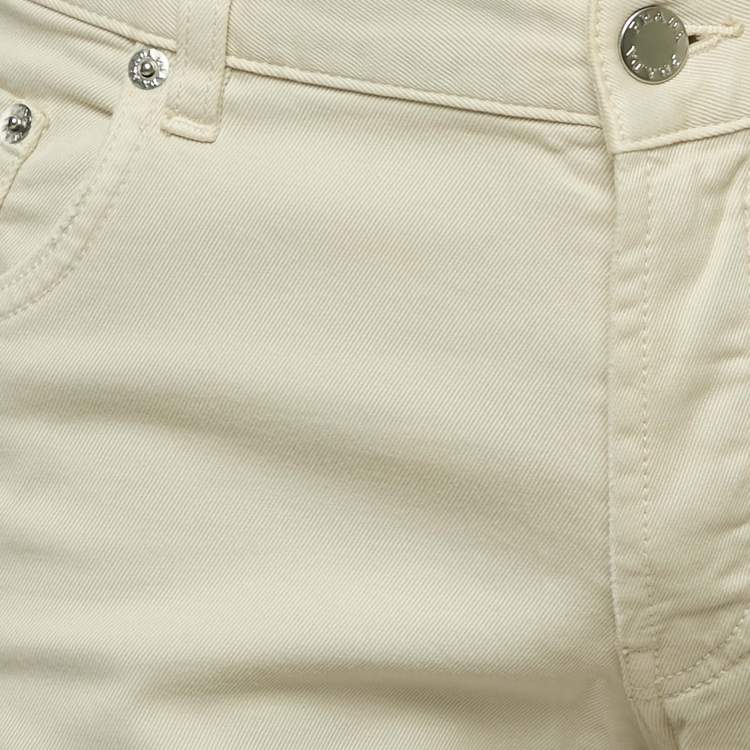 Pre Owned Prada Beige Cotton Drill Regular Fit Trousers M