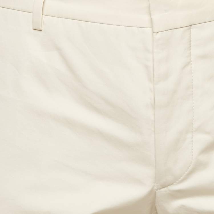 Pre Owned Prada Beige Cotton Regular Fit Trousers M