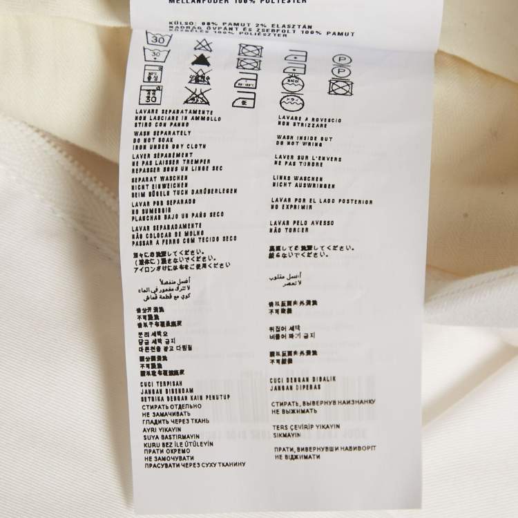 Pre Owned Prada Off White Cotton Regular Fit Trousers M