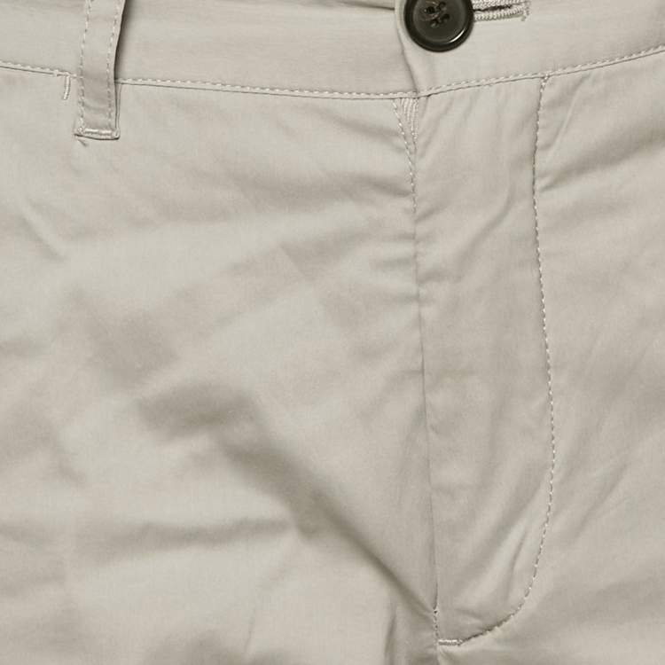 Pre Owned Prada Grey Cotton Regular Fit Trousers M
