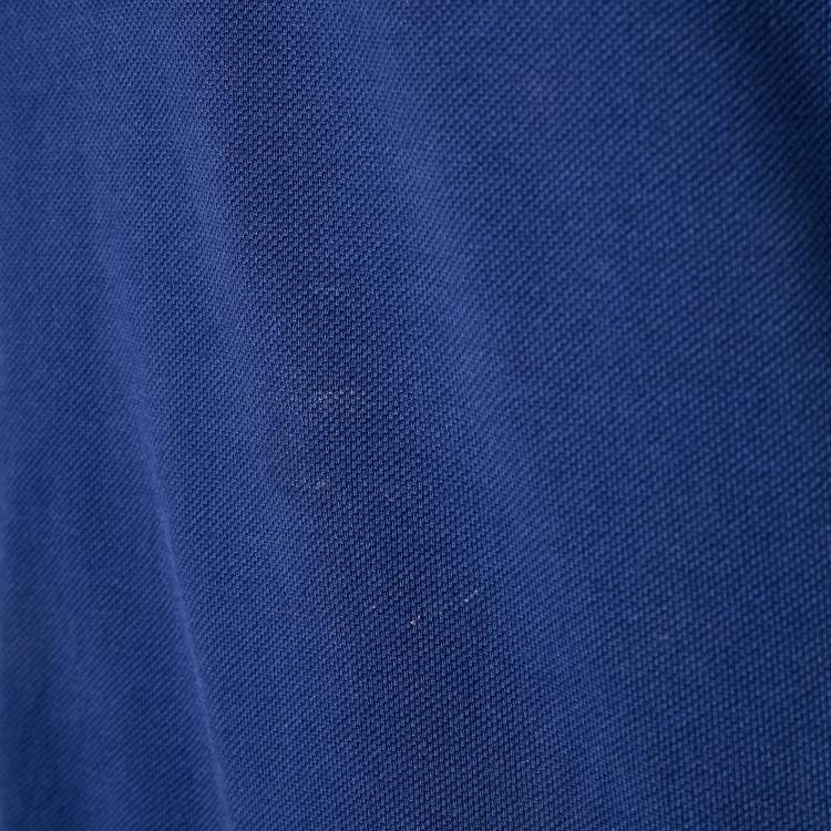 Pre Owned Prada Blue Cotton Knit Polo T-Shirt XL